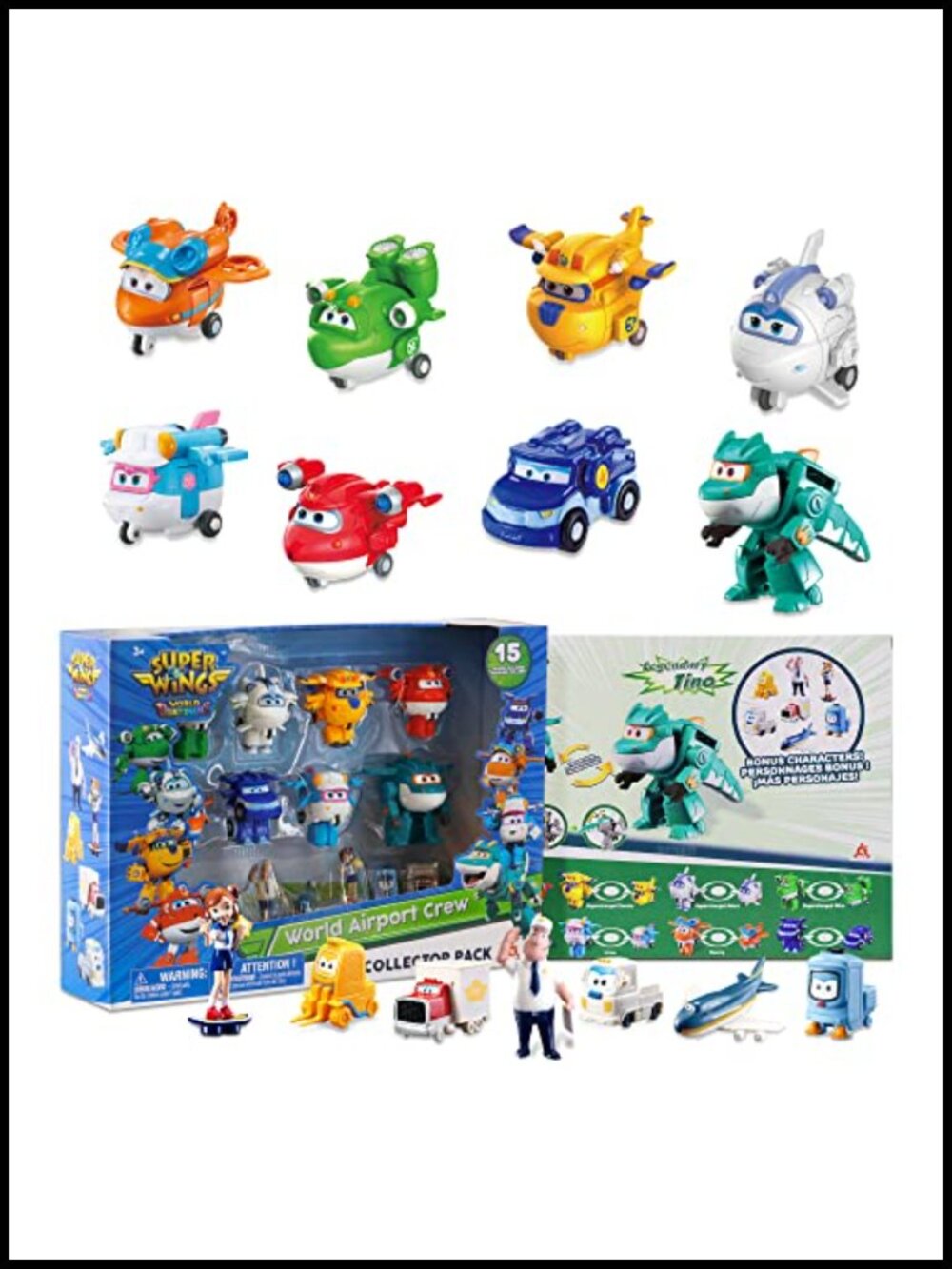 Transforming Airplane Robot 15-Pack Mini Action Figures Toddler Preschool Toy